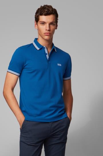 Koszulki Polo BOSS Regular Fit Niebieskie Męskie (Pl38033)
